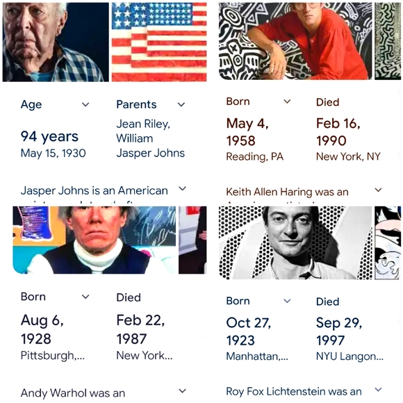 4 POP ART laminated 36x23 POSTERS Warhol Haring Lichtenstein Jasper Johns - Picture 6 of 6